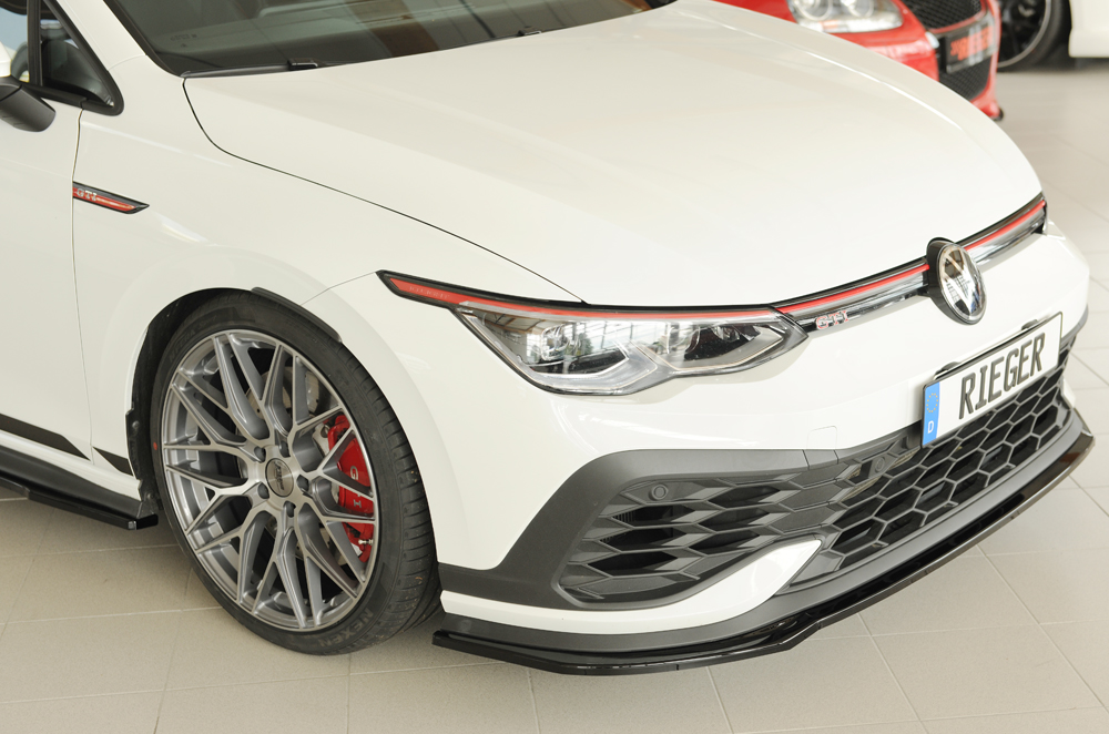 Voorspoiler Volkswagen Golf 8 GTI Clubsport Rieger Glans Zwart