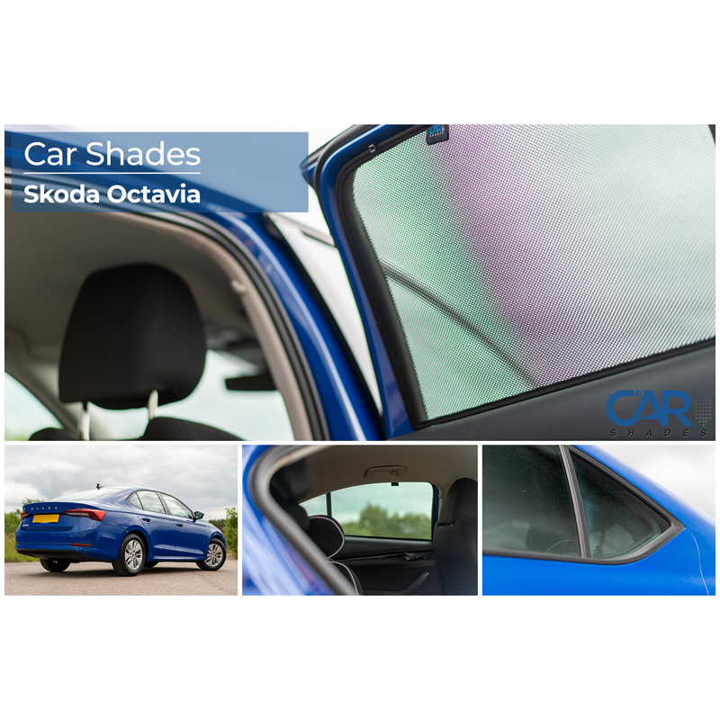 Set de Car Shades (portes arrières) sur mesure pour Skoda Octavia IV (NX3) HB 5-portes 2020- 2019- (2-pièces)