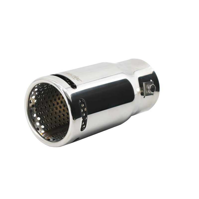 Simoni Racing Embout d'Échappement Rond Inox - Ø76xL130mm - Montage 41-64mm