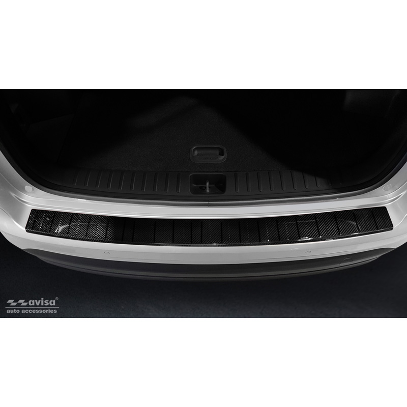 Protection de seuil arrière carboné 3D sur mesure pour Hyundai Tucson Facelift 2018-