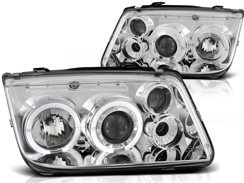 Phares VW Bora Angel Eyes chrome