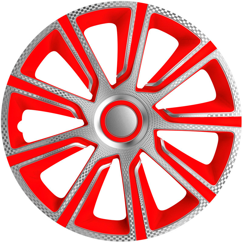 Jeu d'enjoliveurs J-Tec Veron 13-inch argent/rouge/look-carboné