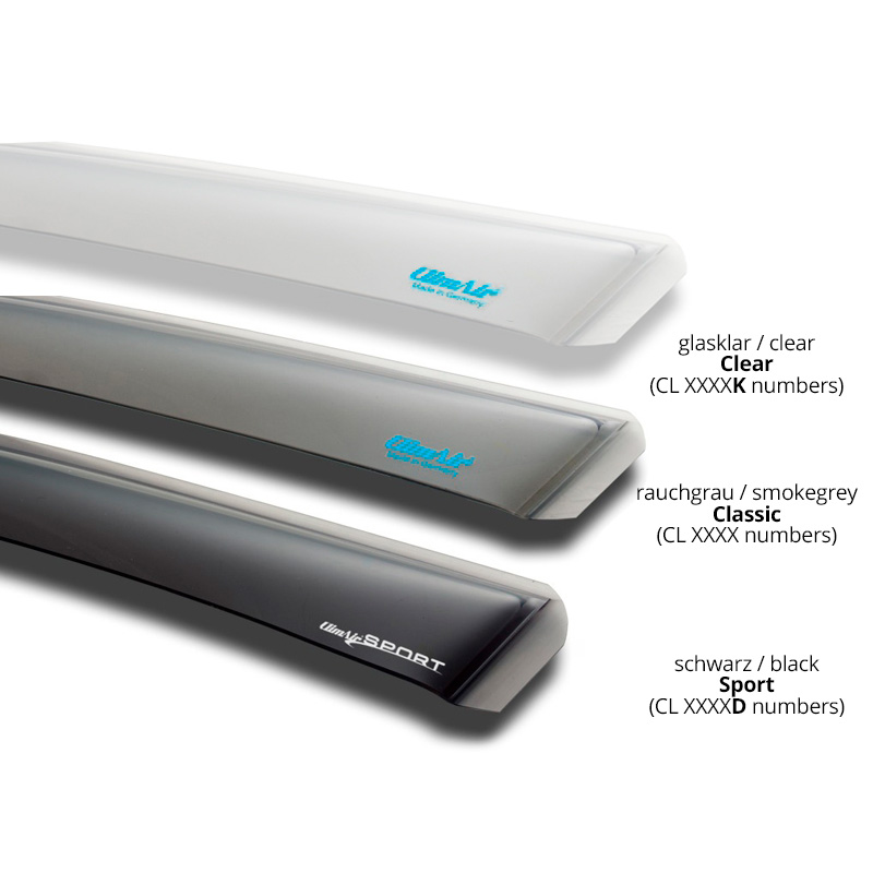 Déflecteurs latéraux Master Noir (arrière) sur mesure pour Citroen C4 5 portes 2010-2018