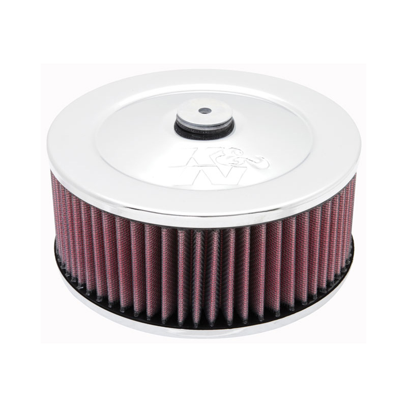 K&N Filtre à Air rond - 130mm raccord, 178mm diamètre, 100mm hauteur (60-1330)