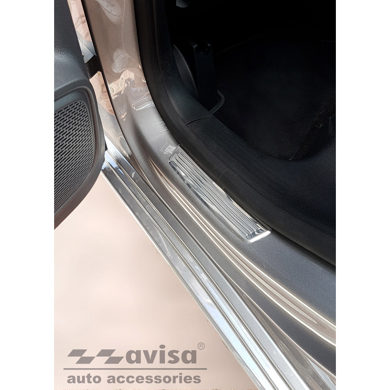 Seuils de portes inoxydable sur mesure pour Mercedes Classe B W247 2019- 2-pièces (portes arrières)