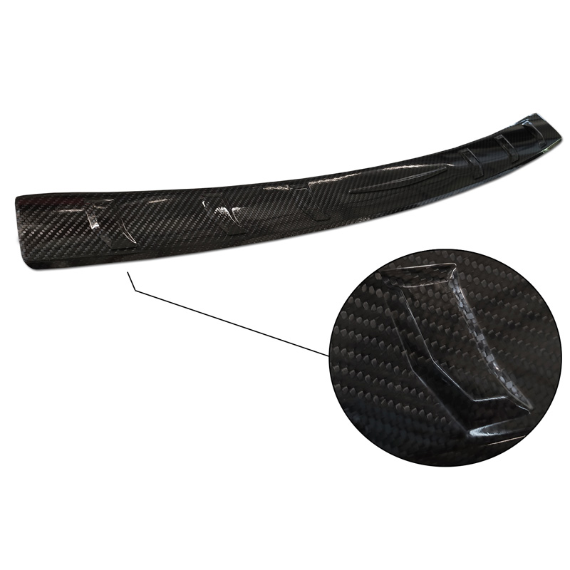 Protection de seuil arrière carboné 3D sur mesure pour Ford Mustang VI Coupé 2015-2017 & FL 2017- incl. GT 'Ribs'