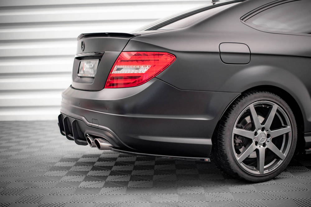 Zijdiffuser Mercedes C Klasse Coupe AMG Pakket W204 Maxton Glans Zwart