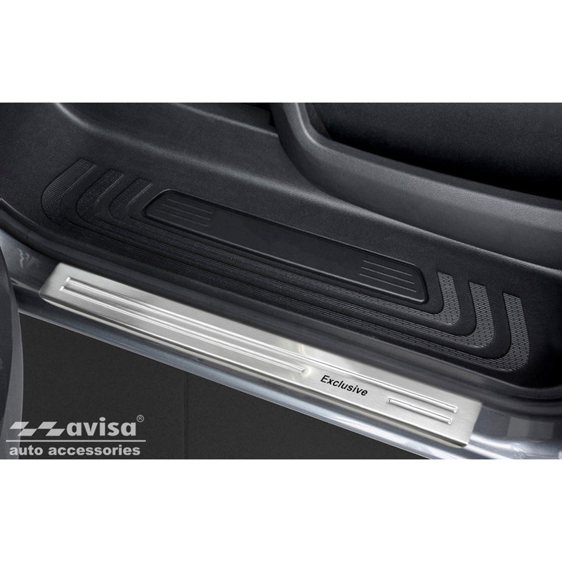 Seuils de portes inoxydable sur mesure pour Mercedes Vito & Classe-V W447 2014- - 'Exclusive' - 2-pièces - Version 2.0