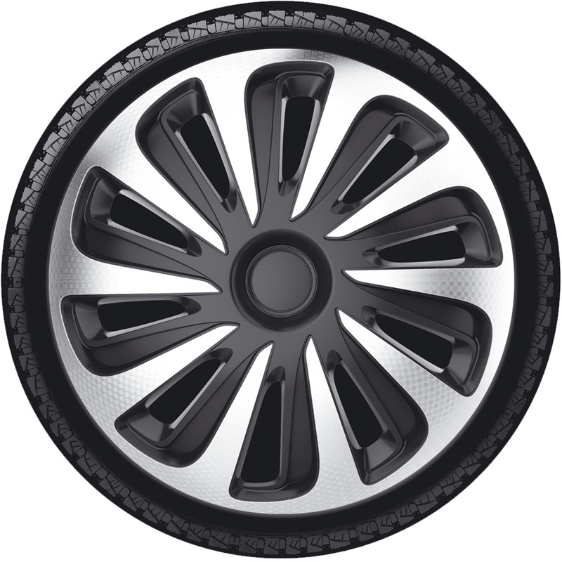 Jeu d'enjoliveurs Caliber 13-inch argent/noir look-carboné