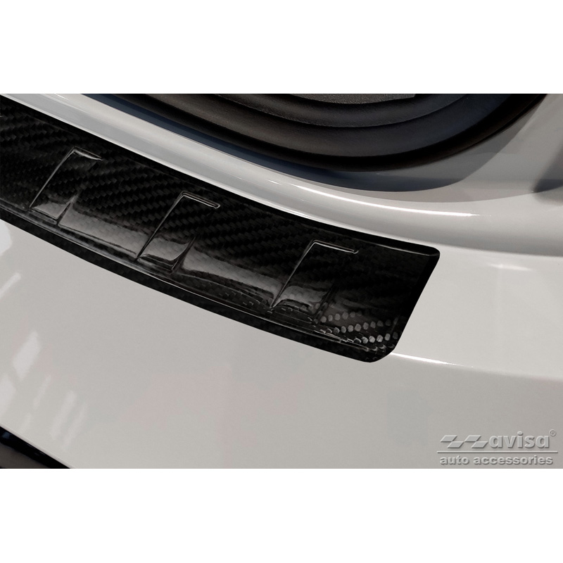 Protection de seuil arrière carboné 3D sur mesure pour Cupra Born 2021- 'Ribs'