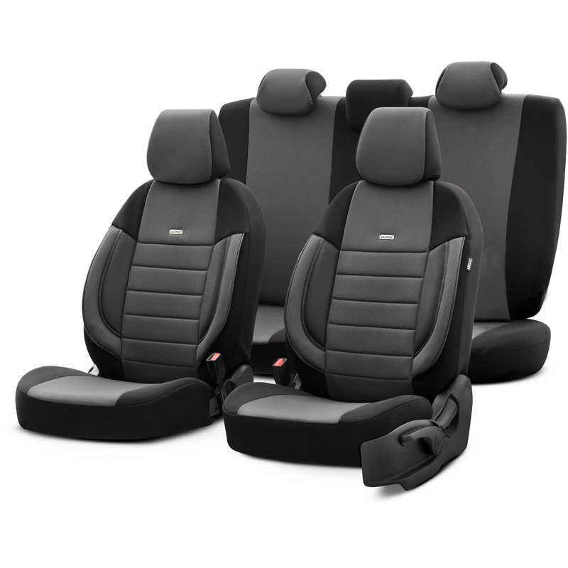 otoM Housse de sièges universel en textile 'SelectedFit Pro' Noir - 11-pièces - adapté aux Side-Airbags