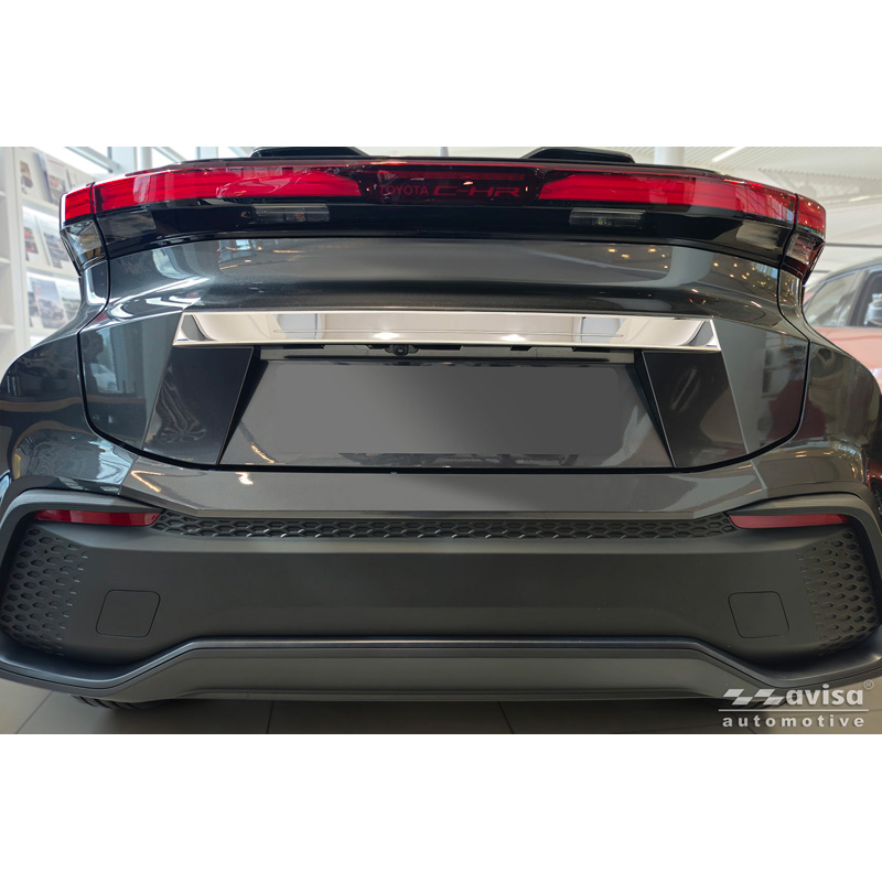 Avisa Revêtement d'habillage du hayon du coffre inox Chrome sur mesure pour Toyota C-HR II (X20) 2023-