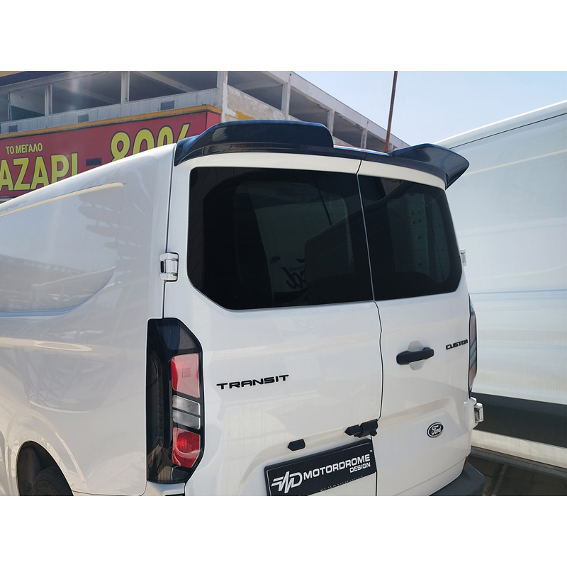 Motordrome Becquet de toit V.3 sur mesure pour Ford Transit Custom (V710) 2023- & Volkswagen Transporter T7 2024- (avec 2 portes battantes) (PU)