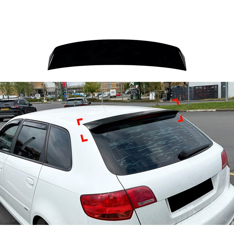 Becquet de toit sur mesure pour Audi A3 (8P) Sportback 2004-2012 (ABS Noir Luisant)