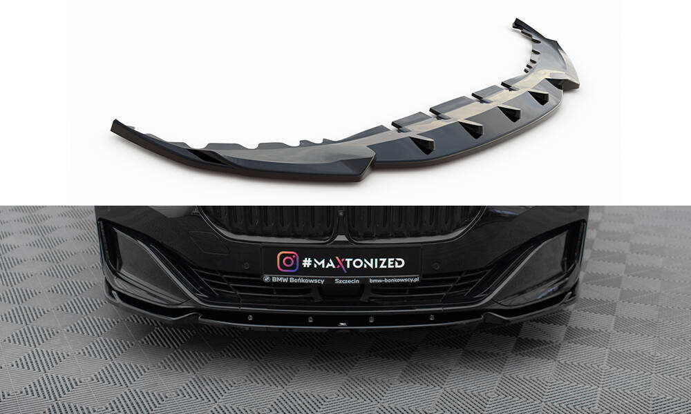 Voorspoiler V.1 BMW 7-Serie G11 FL Maxton Glans Zwart