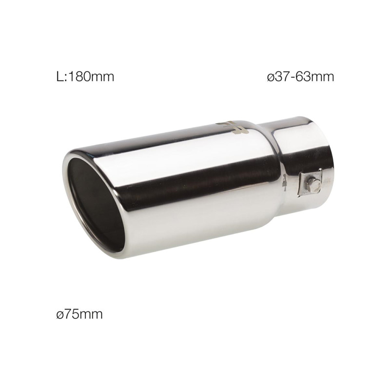 Simoni Racing Embout d'Échappement Rond/Oblique Inox - Ø76xL180mm - Montage ->64mm