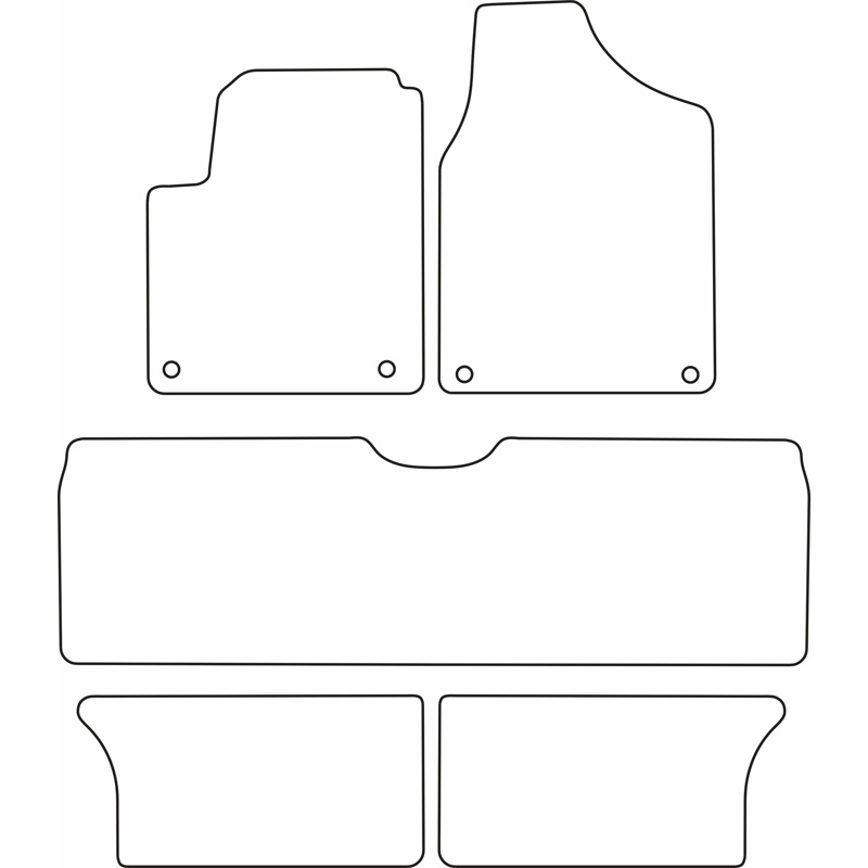 Set de tapis de sol en velours sur mesure pour Volkswagen Sharan 2006-2011 (seulement avant)