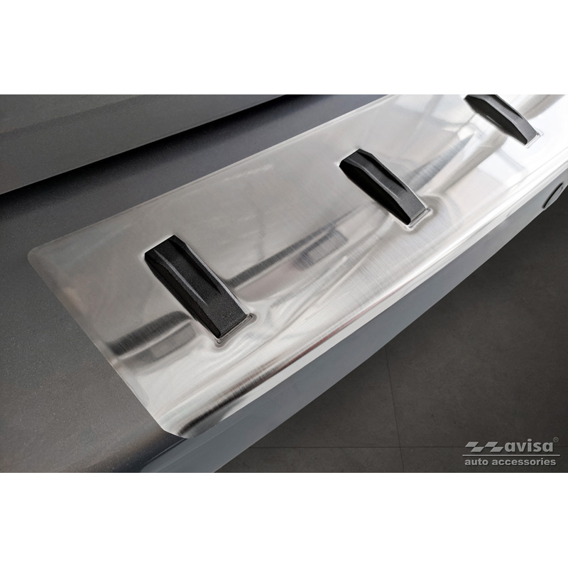 Protection de seuil arrière inox sur mesure pour Citroën Space Tourer & Jumpy 2016- / Peugeot Traveller & Expert 2016- / Toyota Proace Verso 2016- / Opel Vivaro & Zafira Life 2019- 'STRONG EDITION'