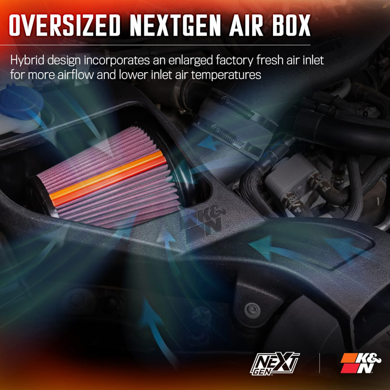 K&N NextGen d'admission d'air froid  sur mesure pour Ford Ranger Raptor 3.0L V6 2024- (50-2628)