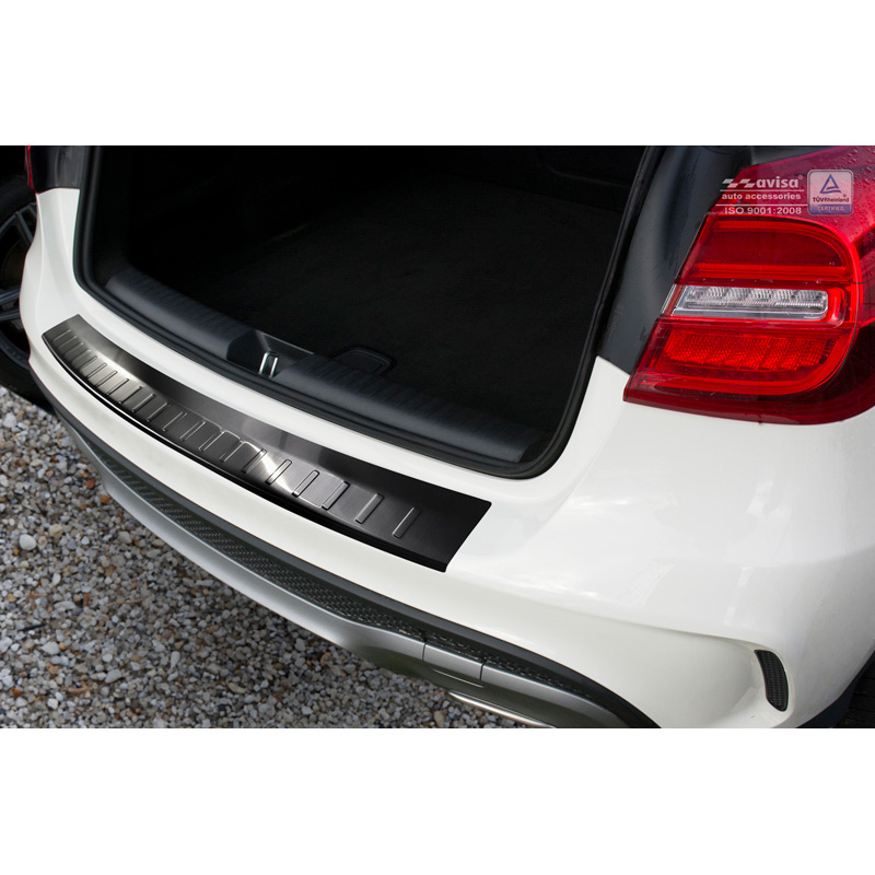 Protection de seuil arrière inox noir sur mesure pour Mercedes GLA 2013-2020 'Ribs'