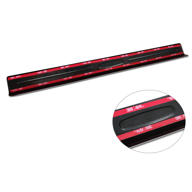 Seuils de portes inoxydable noir luisant sur mesure pour Volkswagen Multivan T7 2021- 'Hybrid' - 4-pièces