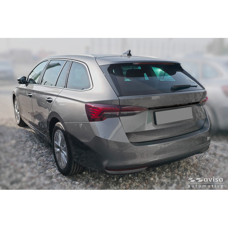 Avisa Moulure de hayon en Inox Noir Chrome sur mesure pour Skoda Octavia IV Combi (NX5) 2019-2024 & Facelift 2024-