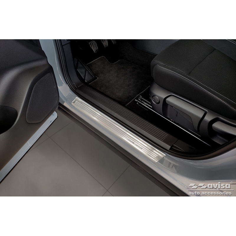 Seuils de portes inoxydable argent sur mesure pour Nissan Qashqai III 2021- - 'Special Edition' - 4-pièces