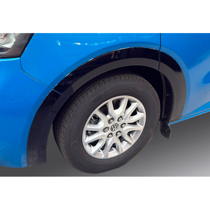 RGM Set extensions de garde-boue sur mesure pour Volkswagen Transporter T7 2024- empattement court - porte glissante à droite - Noir brillant
