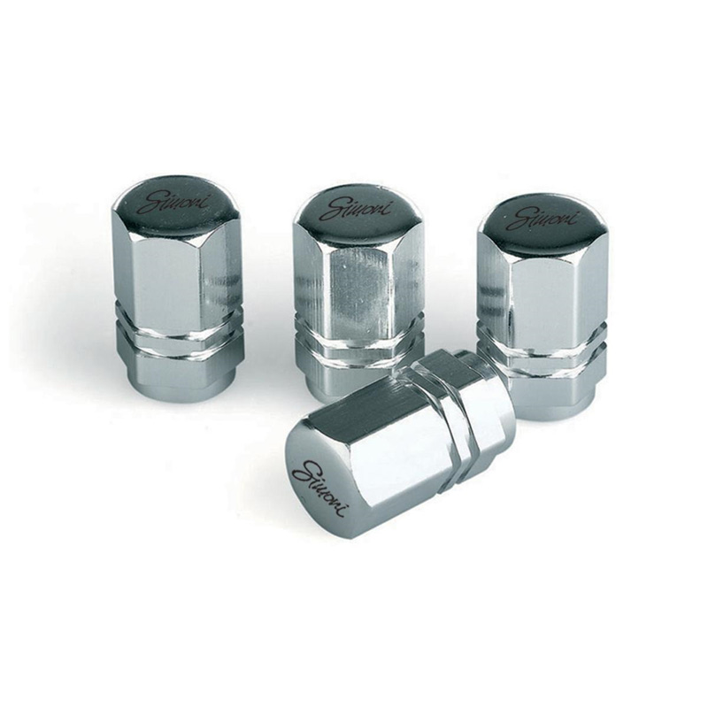 Simoni Racing Bouchons de Valve Hexagonal - Chrome - 4 pièces