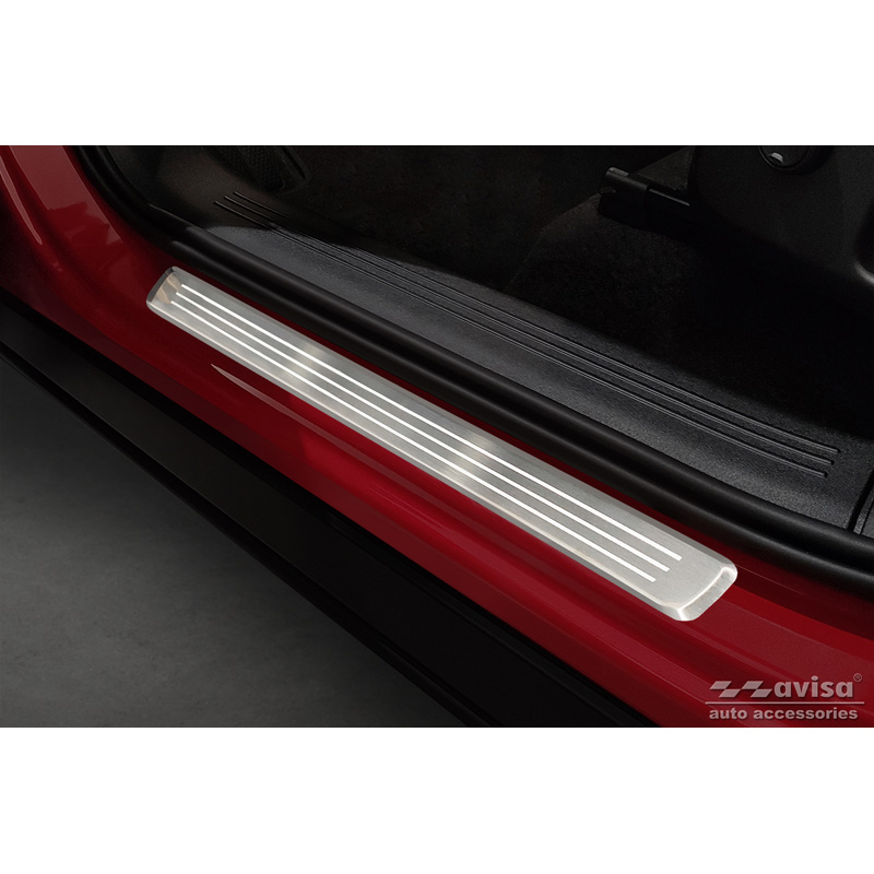 Seuils de portes inoxydable sur mesure pour Volvo XC40 2018- - 'Lines' - 4-pièces