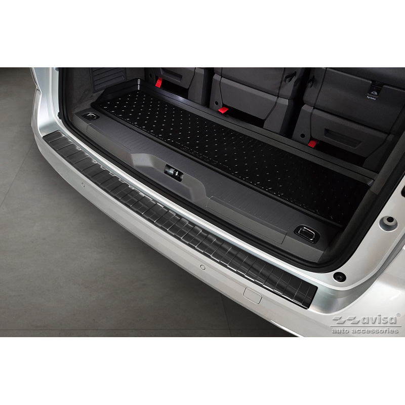 Protection de seuil arrière inox Noir sur mesure pour Volkswagen Multivan T7 2021- 'Ribs'