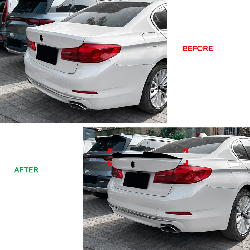 Spoiler arrière sur mesure pour BMW Série 5 G30 Sedan 2016-2023 (ABS Noir Luisant)