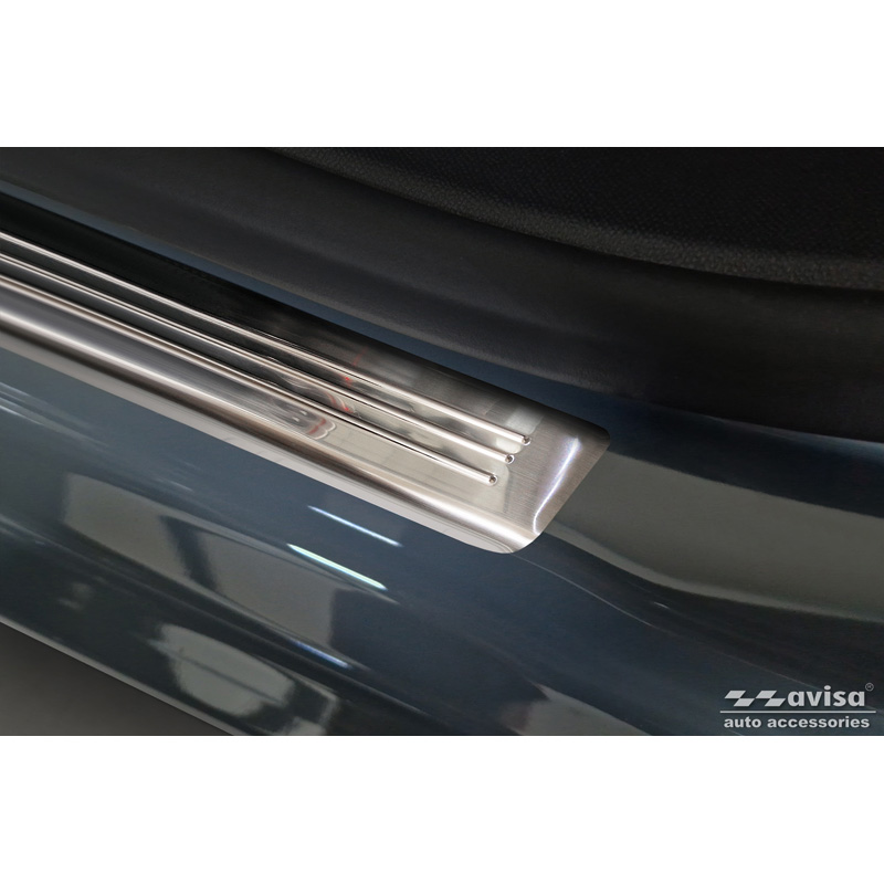 Seuils de portes inox sur mesure pour Opel Corsa F HB incl. e-Corsa 2019-2023 & FL 2023- 'Lines' - 4-pièces