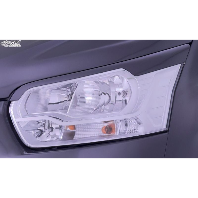 RDX Racedesign Spoilers de phares sur mesure pour Ford Transit (phares halogènes argentés) 2014- (ABS)