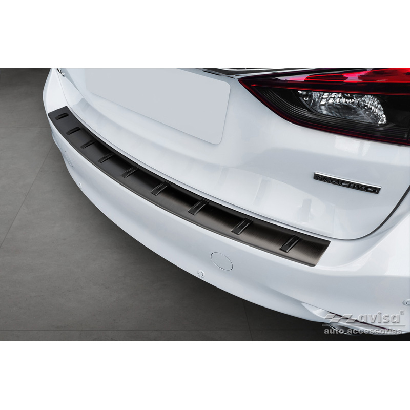 Protection de seuil arrière inox noir sur mesure pour Mazda 6 III (GJ) Combi 2012- 'STRONG EDITION'