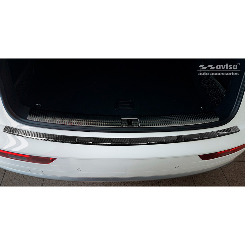 Protection de seuil arrière carboné 3D sur mesure pour Audi Q5 (FY) 2017-2020 & FL 2020-