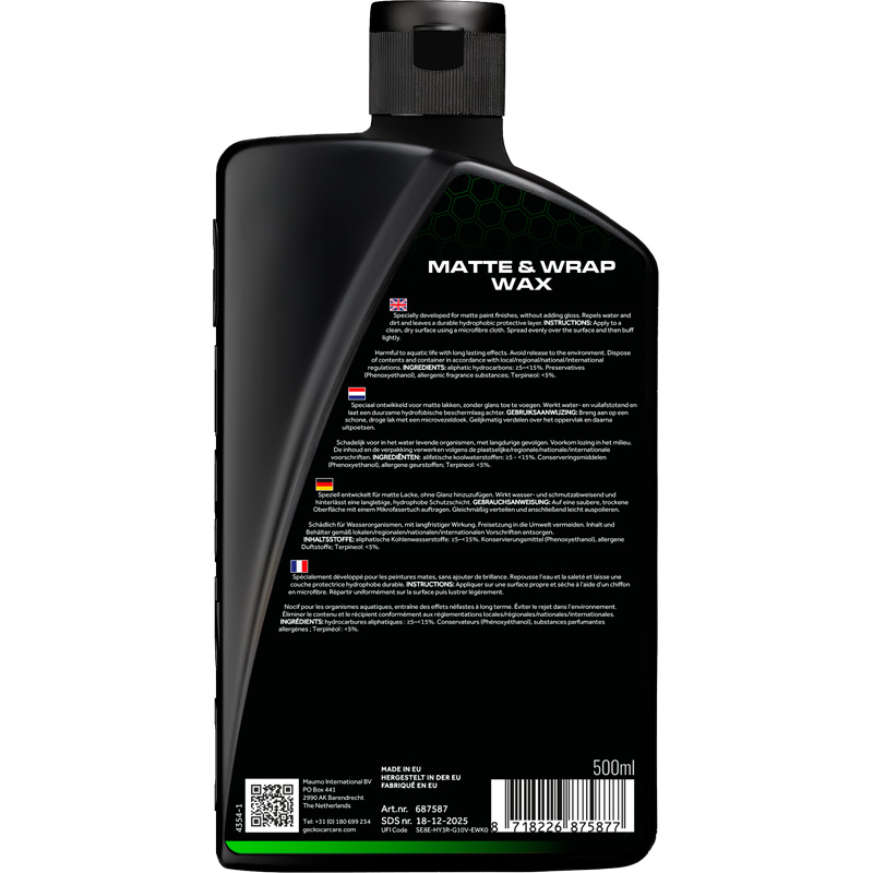 Gecko Cire pour Peinture Mate & Covering 500ml