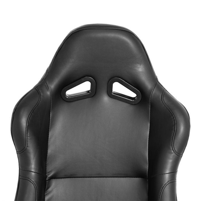Siège baquet 'BW' - Simili Cuir Noir - Dossier fixe - incl. glissières