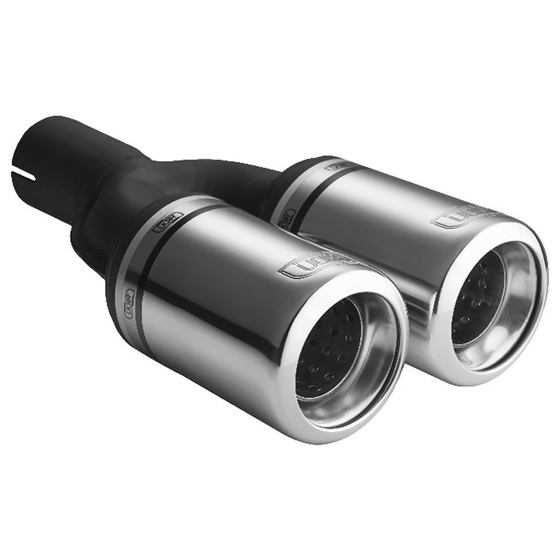 Ulter Sport Embout d'échappement - Ronde Double Ø80mm Type 2 - Longueur 200mm - Montage ->50mm - Inoxydable