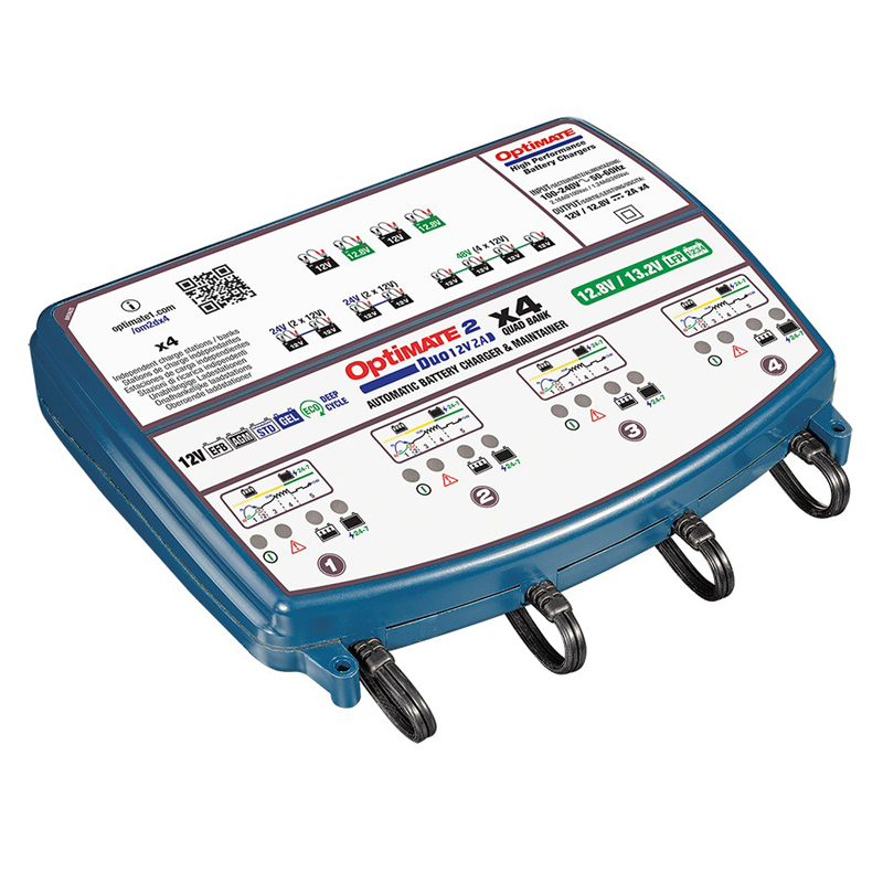 OptiMate 2 DUO x 4 BANK - 12V / 12,8V 2-Amp véritable chargeur et mainteneur