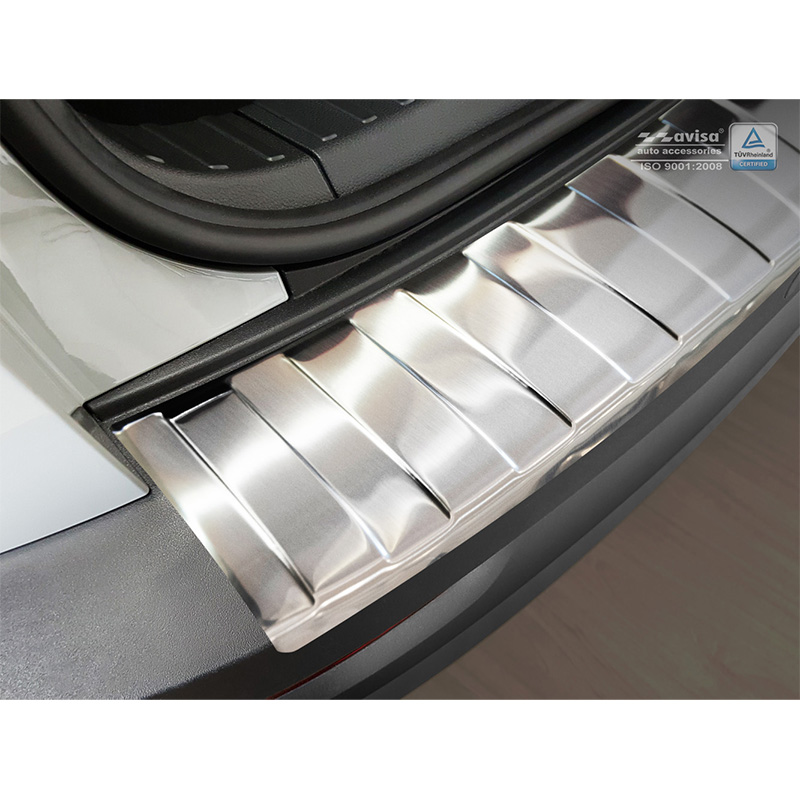 Protection de seuil arrière inox sur mesure pour Skoda Karoq 2017-2022 'Ribs'