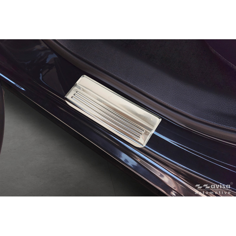 Avisa Seuils de portes inox sur mesure pour Nissan Qashqai II 2013-2017 & Facelift 2017-2020 - 'Lines' - 4-pièces