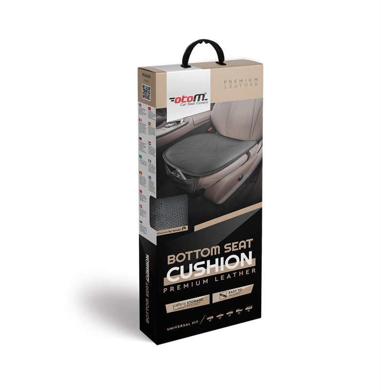 Coussin de siège universel 'Bottom' en Cuir Noir - 1 pièce