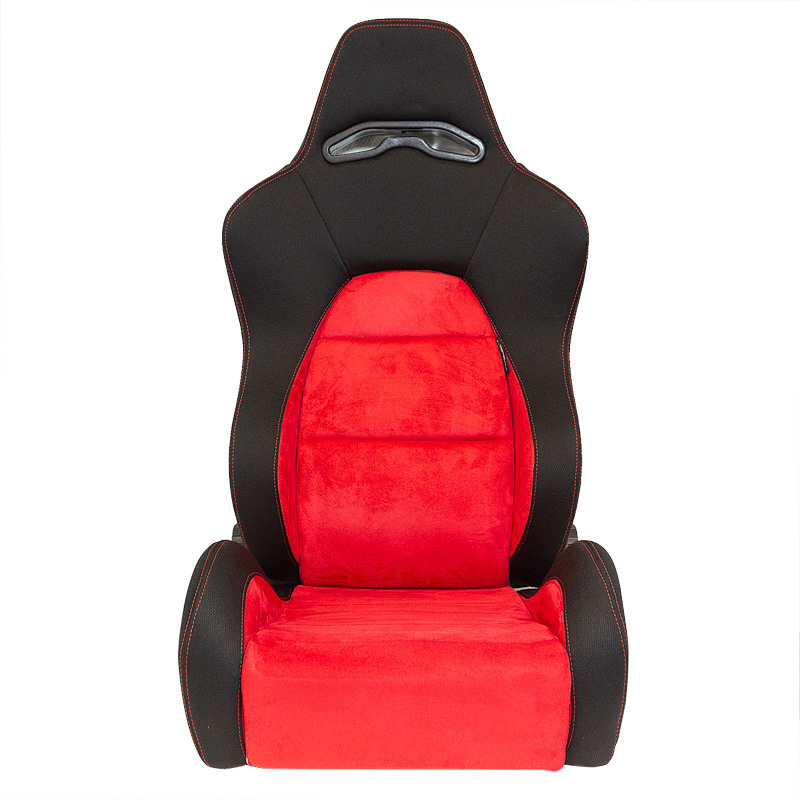 Siège baquet 'Eco Soft' - Noir/Rouge - Dossier réglable - incl. glissières