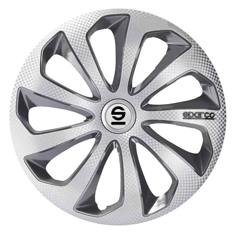 Sparco Enjoliveurs Sicilia - 14-pouces - Argent/Gris/Carbone - Set de 4 pièces