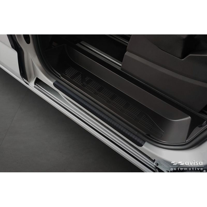 Seuils de portes aluminium 'Riffled Plate' sur mesure pour Volkswagen Multivan T7 2021- - 4-pièces - Noir