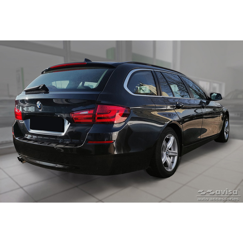 Protection de seuil arrière inox noir sur mesure pour BMW Série 5 (F11) Touring 2011-2013 & Facelift 2013-2017 'STRONG EDITION'