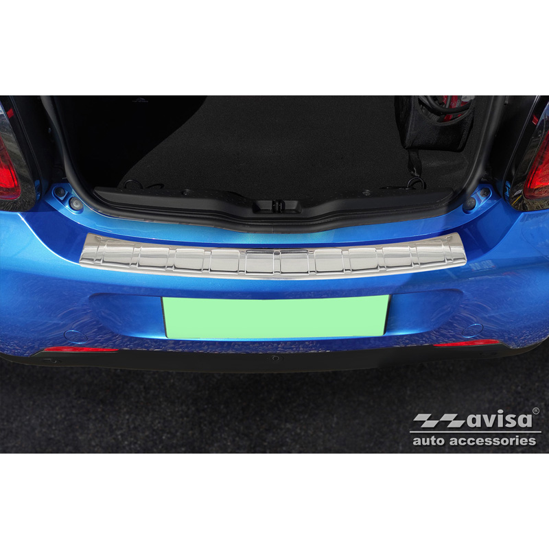 Protection de seuil arrière inox sur mesure pour Smart ForFour (W453) 2014-2020 & FL 2020- incl. EQ 'Ribs'