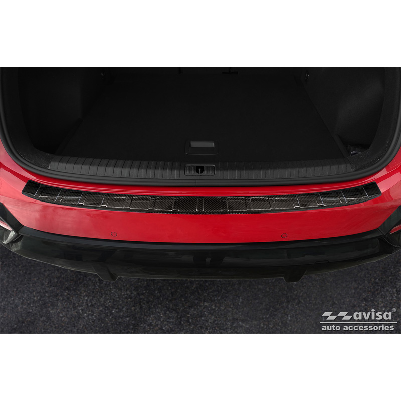 Protection de seuil arrière carboné 3D sur mesure pour Audi Q3 Sportback 2019- 'Ribs'