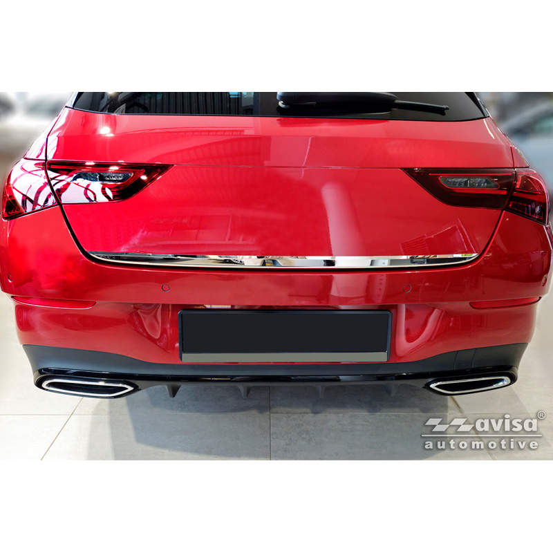 Avisa Revêtement d'habillage du hayon du coffre inox Chrome sur mesure pour Mercedes CLA Shooting Brake (X118) 2019-